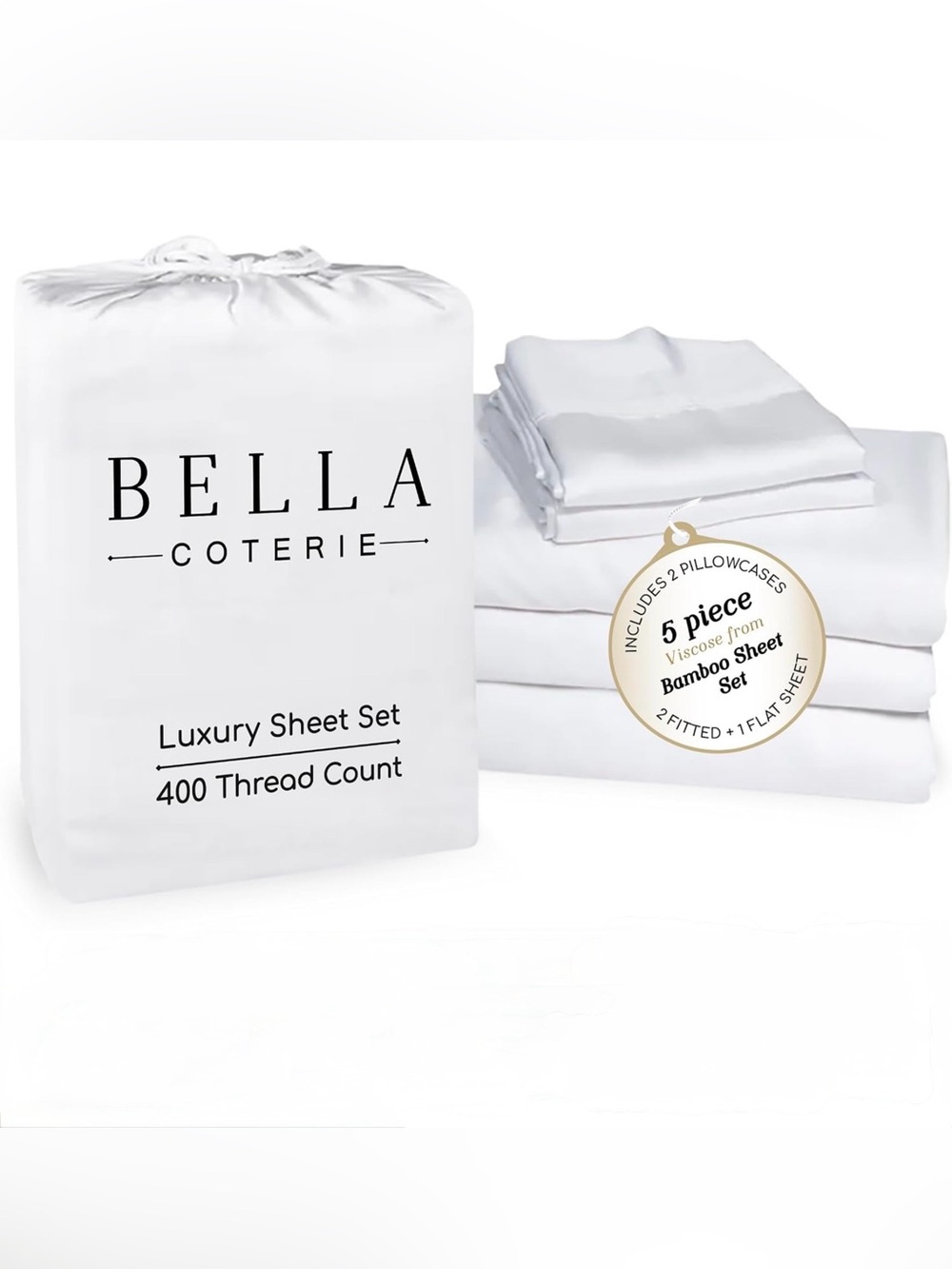 🤍 NEW 🤍 BC BELLA COTERIE LUXURY SHEETS, 400 COUNT